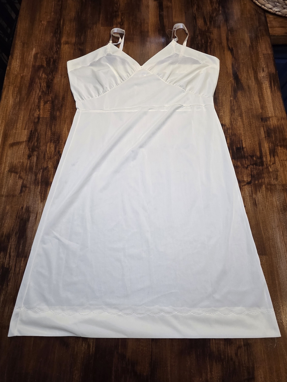 VTG Lorraine Union made Butter Yellow Nylon Nightly Slip Nightgown/Dress Sz 34